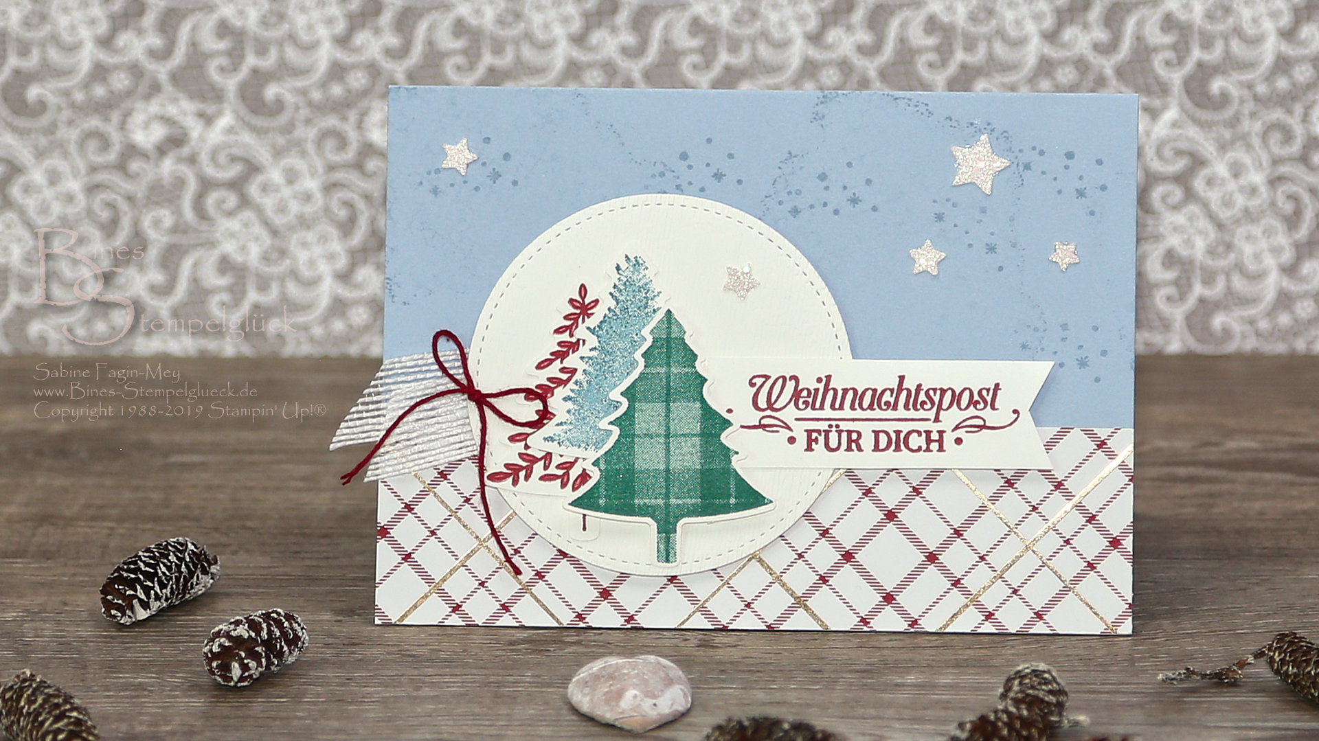 Personalisierte Weihnachtskarte/ Grußkarte mit Name Weihnachten mit Stampin up