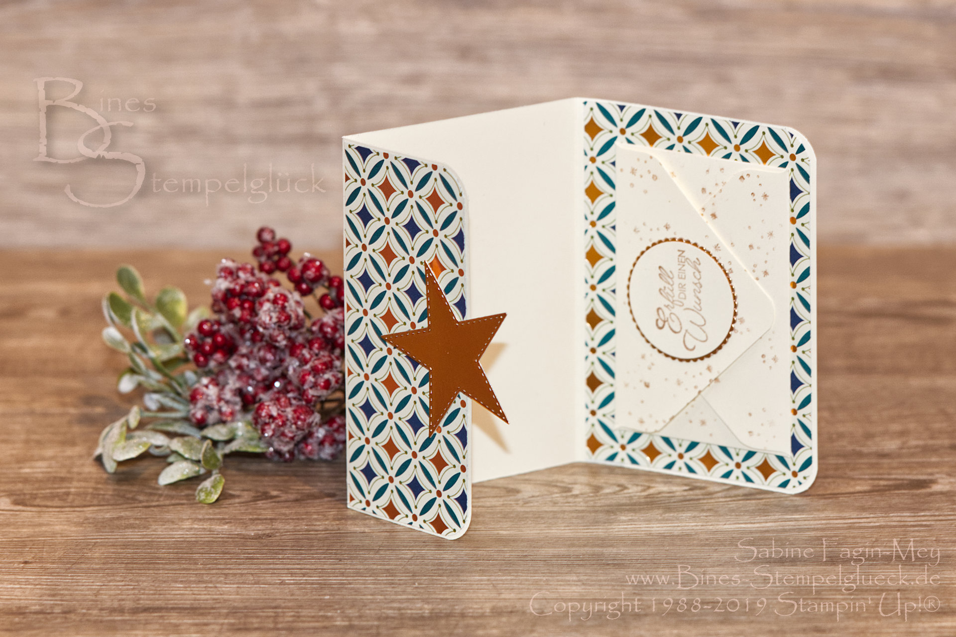 Weihnachtliche Gutscheinverpackung „Im schönsten Glanz“ mit Stampin' Up! Produkten
