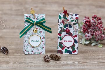 Weihnachtliche Geschenktüte „Festliche Karos“ mit Stampin' Up! Produkten