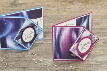Diamond Flip Fold Card. Schnell selbst gebastelt mit der Produktreihe "Nordlichter".