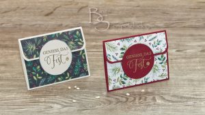 Xmas Doppelfaltkarte / Geschenkkarte mit Spezialverschluss. Schnell und einfach zu basteln.