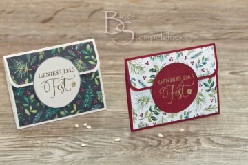 Xmas Doppelfaltkarte / Geschenkkarte mit Spezialverschluss. Schnell und einfach zu basteln.