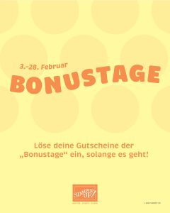 Bonustage - Gutscheine einlösen